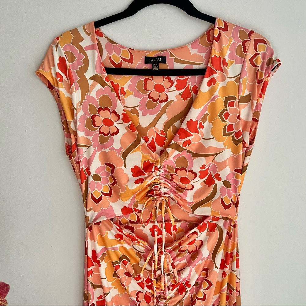AFRM Orange Pink Floral Maxi Dress - Picture 6 of 10